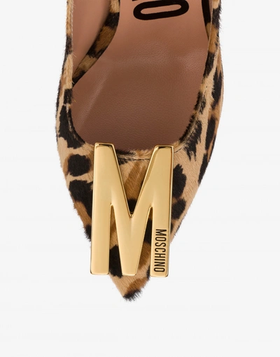 Shop Moschino Leopard Print M Pumps In Beige