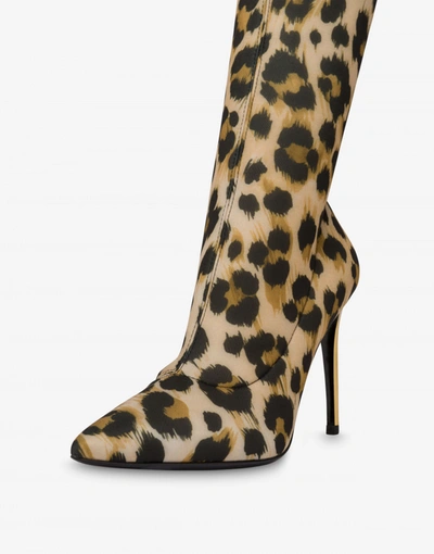 MOSCHINO LEOPARD PRINT OVER-THE-KNEE BOOTS 