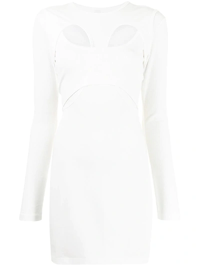 Shop Dion Lee Breathable Cut-out Layered Dress In White