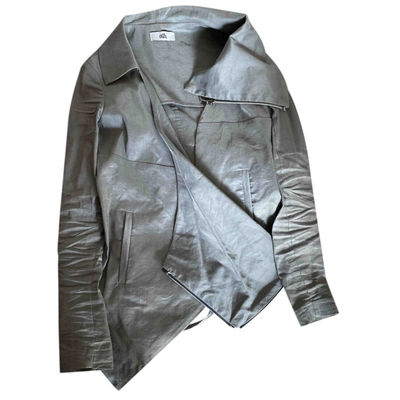 Pre-owned Ixos Vegan Leather Short Vest In Grey