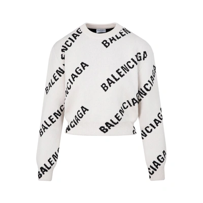 Shop Balenciaga Cotton Sweater In White