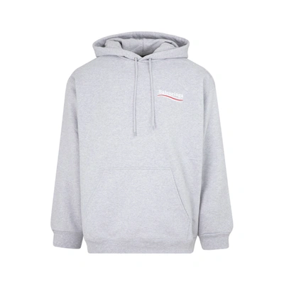 Shop Balenciaga Medium Fit Hoodie Sweatshirt In Grey