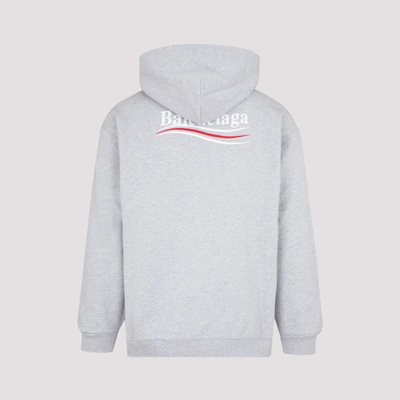 Shop Balenciaga Medium Fit Hoodie Sweatshirt In Grey
