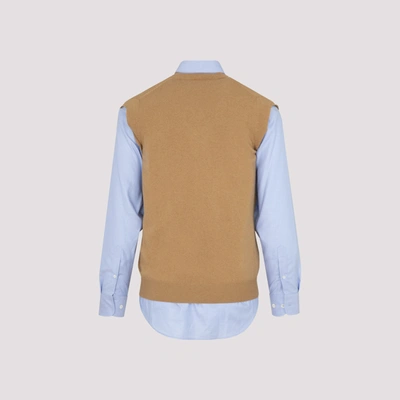Shop Maison Margiela Cotton And Wool Shirt In Blue