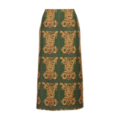 Shop La Doublej Pencil Skirt In Tiger Tiles