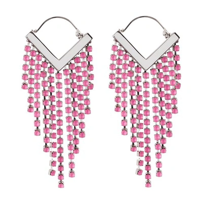 Shop Isabel Marant Earrings In Pink Silver