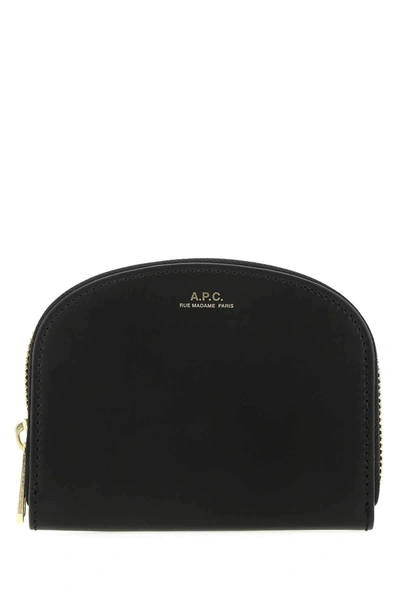 Shop Apc A.p.c. Demi Lune Compact Wallet In Black
