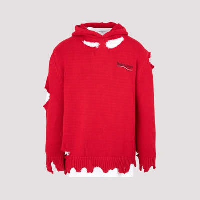 Shop Balenciaga Political Campaign Destroyed Hoodie In Red