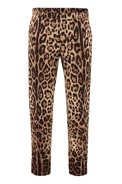 Shop Dolce & Gabbana Leopard Print Trousers In Multi
