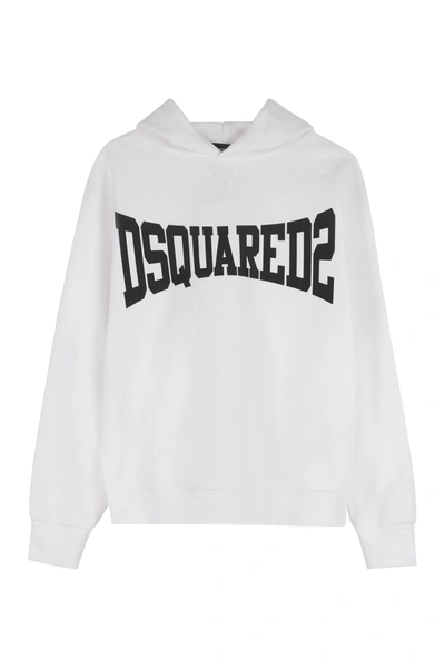Shop Dsquared2 Kids Logo Printed Hoodie In White