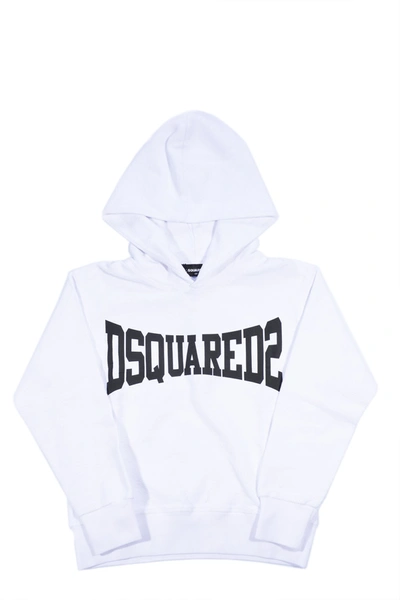 Shop Dsquared2 Kids Logo Printed Hoodie In White
