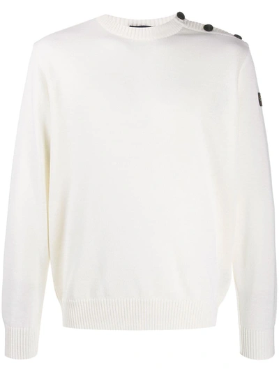 Paul & Shark Button Shoulder Jumper In White