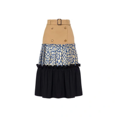 Shop Moschino Patchwork Skirt In Black