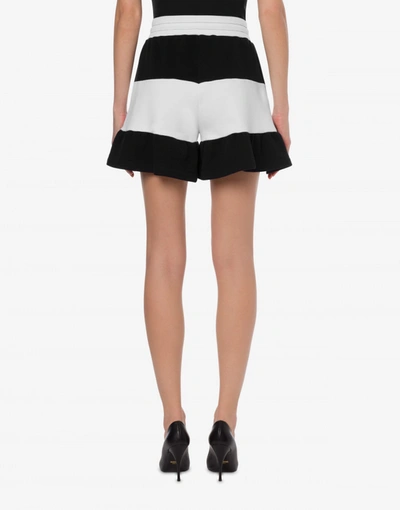 Shop Moschino Black & White Fleece Shorts