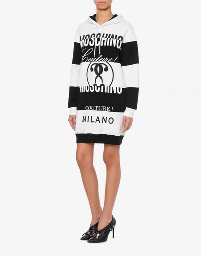 Shop Moschino Black & White Fleece Dress