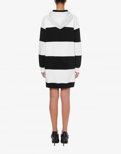 Shop Moschino Black & White Fleece Dress