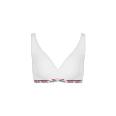 Shop Moschino Mini Elastic Stretch Bra In White