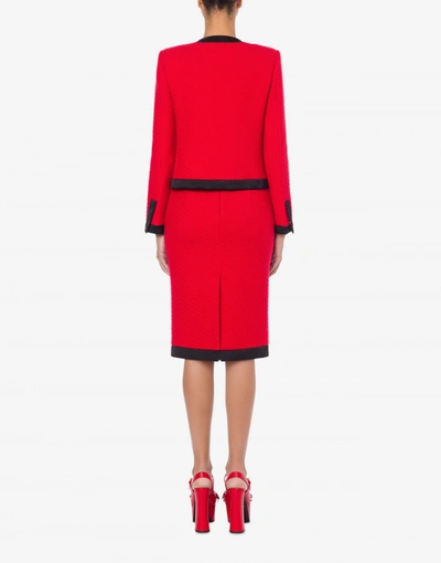 Shop Moschino Purse Pockets Mat Jacket In Red
