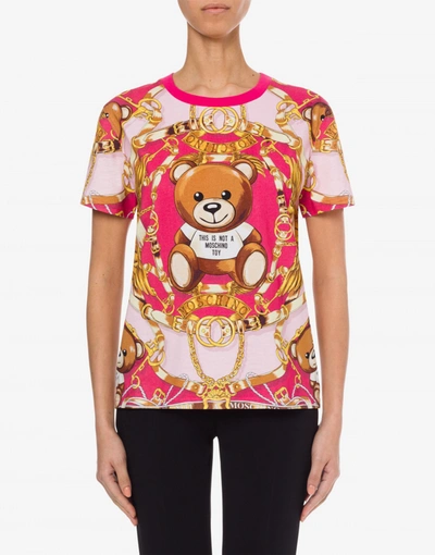 Shop Moschino Teddy Scarf Jersey T-shirt In Pink