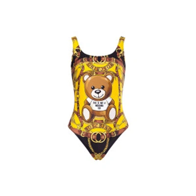 Shop Moschino Teddy Scarf One-piece Swimsuit In Fuchsia