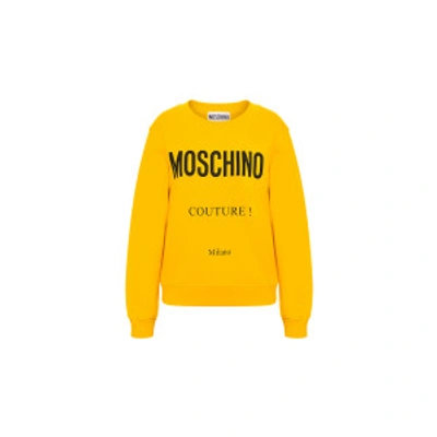 Shop Moschino Couture Cotton Sweatshirt In Yellow