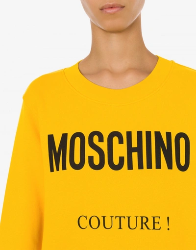 Shop Moschino Couture Cotton Sweatshirt In Yellow