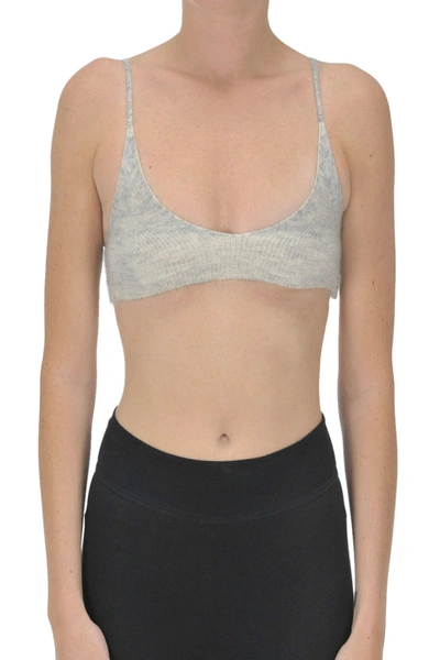 Shop Jacquemus Knitted Bralette In Grey