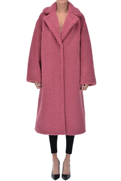 Stand Studio Maria Teddy Long Faux Fur Coat In Pink | ModeSens