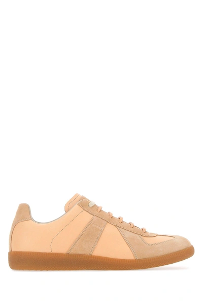 Shop Maison Margiela Skin Pink Leather And Suede Replica Sneakers  Neutrals  Uomo 40