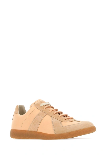 Shop Maison Margiela Skin Pink Leather And Suede Replica Sneakers  Neutrals  Uomo 40