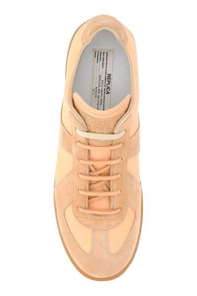 Shop Maison Margiela Skin Pink Leather And Suede Replica Sneakers  Neutrals  Uomo 40