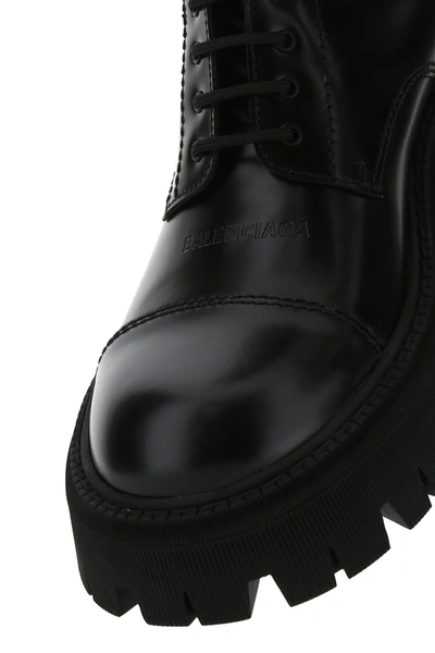 Shop Balenciaga Black Leather Tractor Boots  Black  Uomo 44