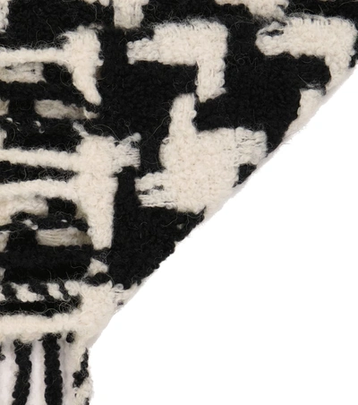 Acne Studios Fringed Houndstooth Alpaca-blend Scarf In 彩色