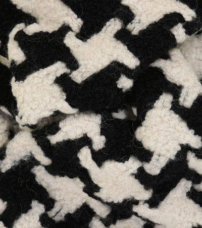 Acne Studios Fringed Houndstooth Alpaca-blend Scarf In 彩色