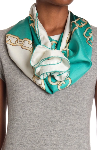 Furla Foulard Chain Link Print Silk Scarf In Bluette | ModeSens