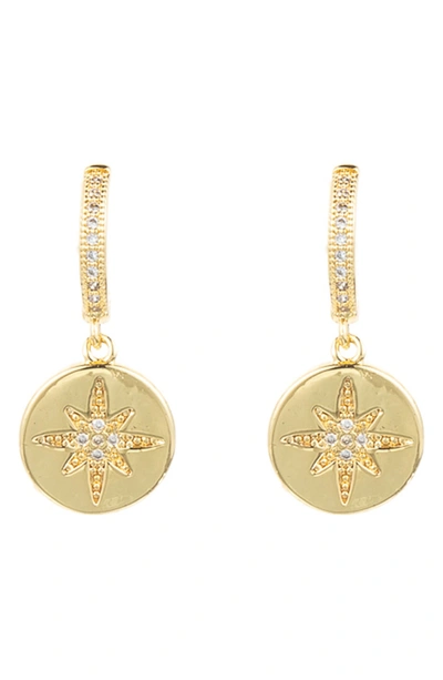Eye Candy Los Angeles North Star Drop Earrings In Gold