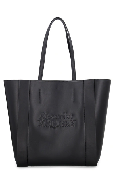 Shop Alexander Mcqueen Signature Shopper Bag In Black