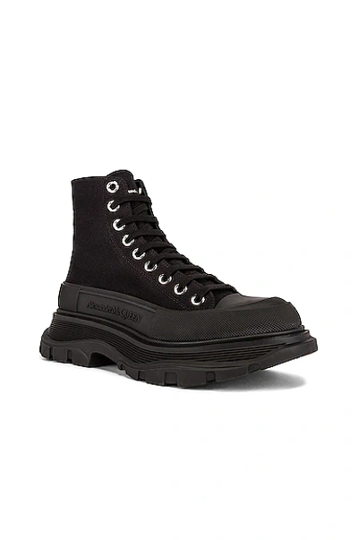 Shop Alexander Mcqueen Tread Slick Boots In Black & Black