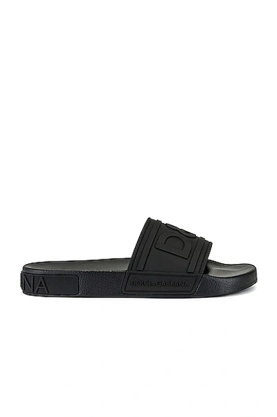 Shop Dolce & Gabbana Slide Sandal In Black