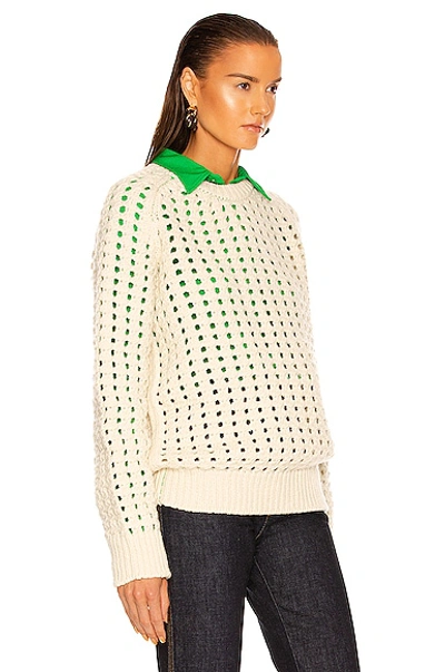 Bottega Veneta Open Cable Knit Sweater In Chalk