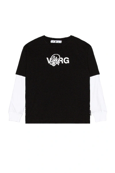 Shop Off-white Katsu Double Sleeve Tee In Black & White