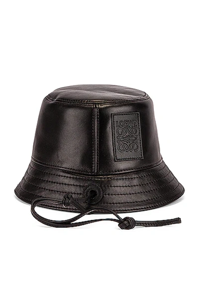 Shop Loewe Strap Bucket Hat In Black