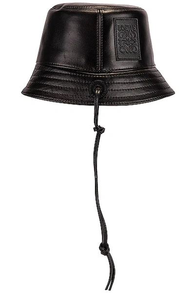 Shop Loewe Strap Bucket Hat In Black