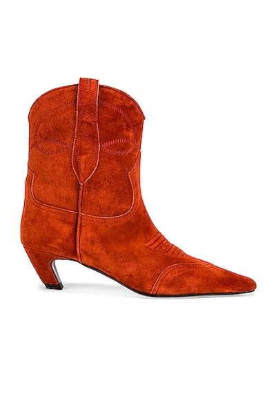 Shop Khaite Dallas Ankle Boots In Rust