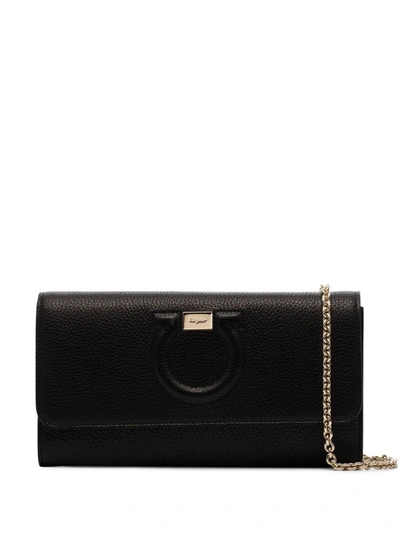 Shop Ferragamo Gancini Wallet Bag In Black