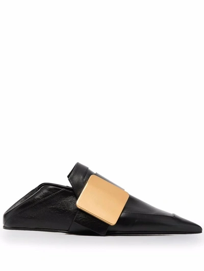 Shop Jil Sander Touch-strap Leather Loafers In Black