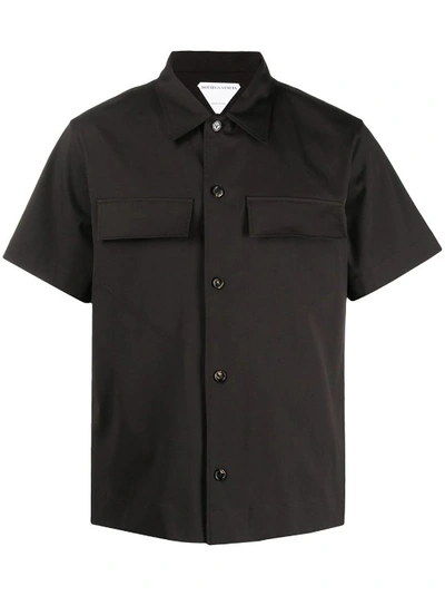 Shop Bottega Veneta Cotton Short-sleeved Shirt In Black