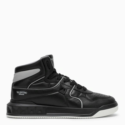 Shop Valentino Black High-top Sneakers With Studs