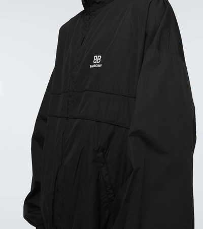 Shop Balenciaga Bb Tracksuit Jacket In Noir