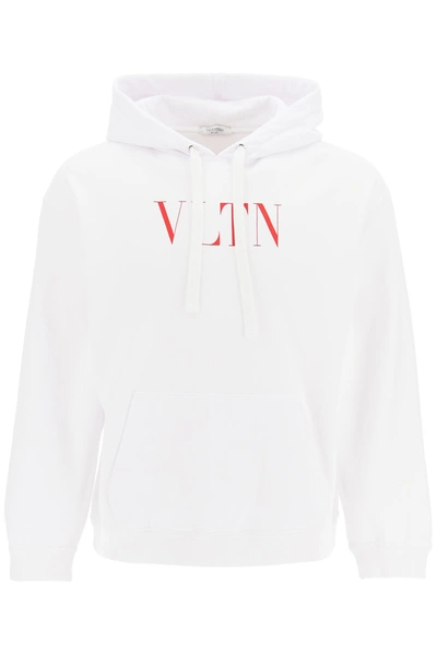 Shop Valentino Jersey Sweatshirt With Vltn Logo In White